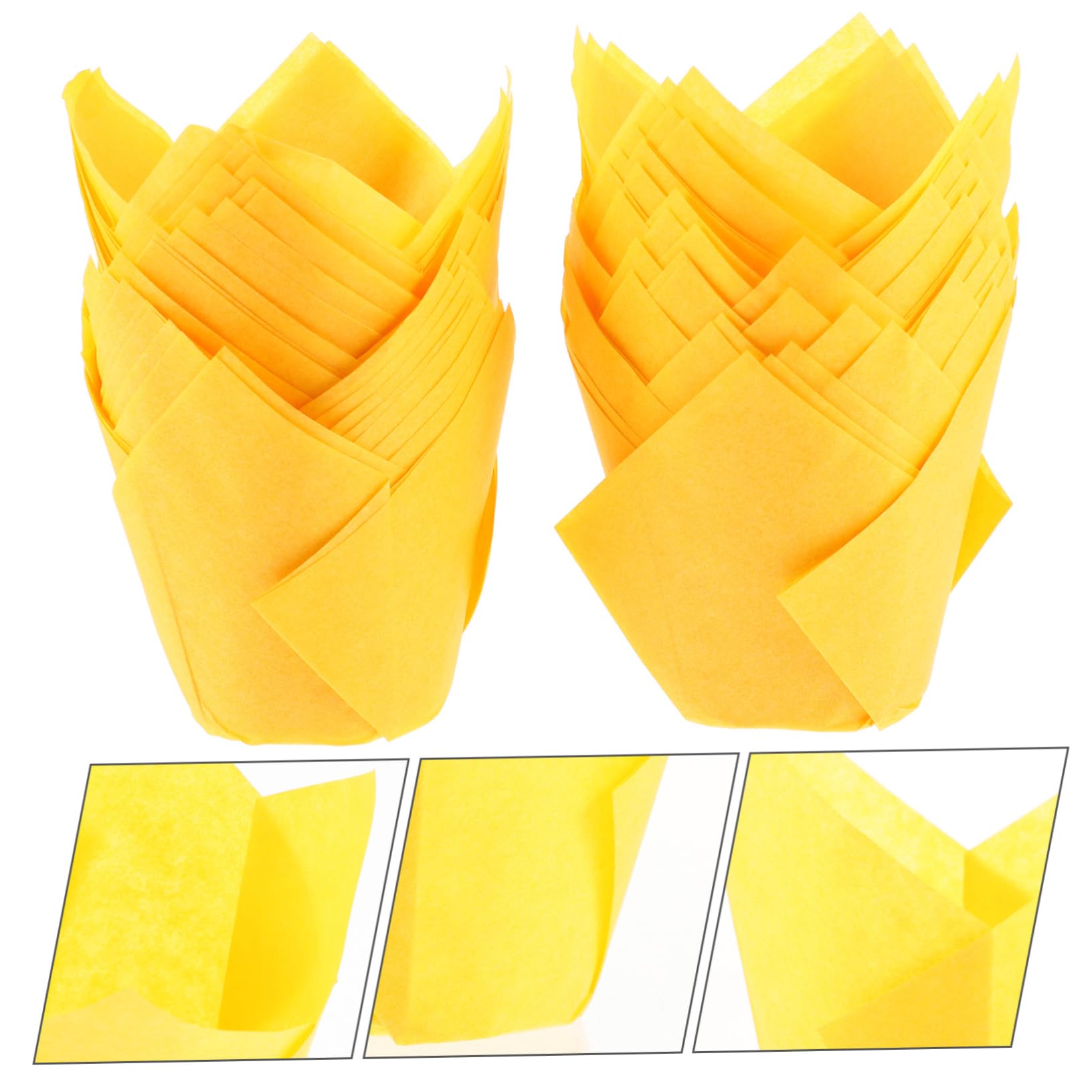 Ciieeo 300piezas Capacillos De Papel Para Forma De Loto Resistentes Al Calor y Aceites Para Muffins y Postres Color Naranja