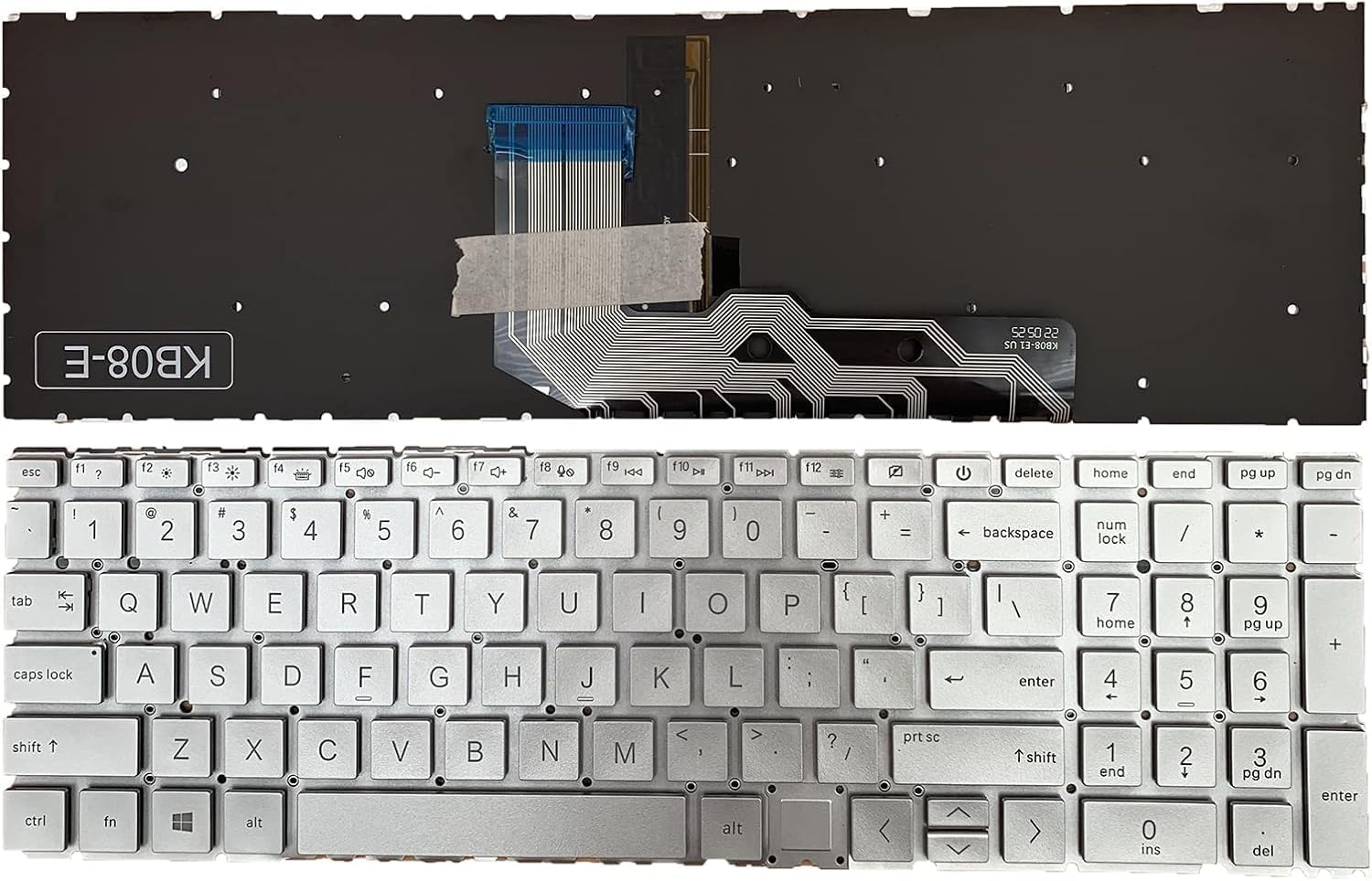 100% New 100% New US Layout with Backlight Keyboard for HP Envy X360 15-ED 15M-ED 15-AG Envy 15 EE 15-ee 15m-ee 15-ed 15m-ed tpn-c149 tpn-w140 HP 15m-ed0013dx 9ZNHBBC Silver