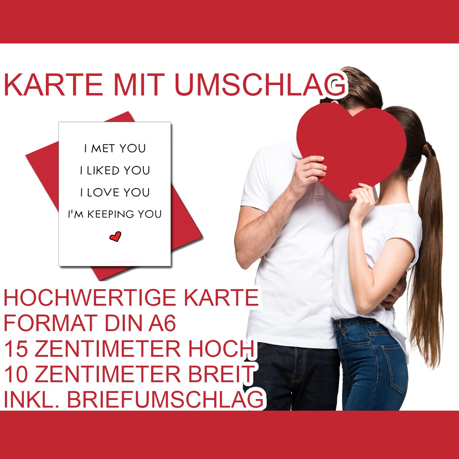 Nastami Biglietto Di San Valentino A Formato Cartolina, Frase 'Chiaramente Troppo Lontano', Formato DIN A6 (14,6x10,5 Cm), Cartoncino Cromato 260g, Fronte Lucido.
