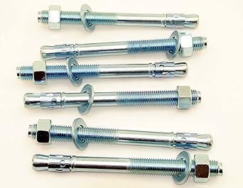 6 Concrete Wedge Anchor Bolts 3/4 x 8-1/2 Includes Nuts & Washers