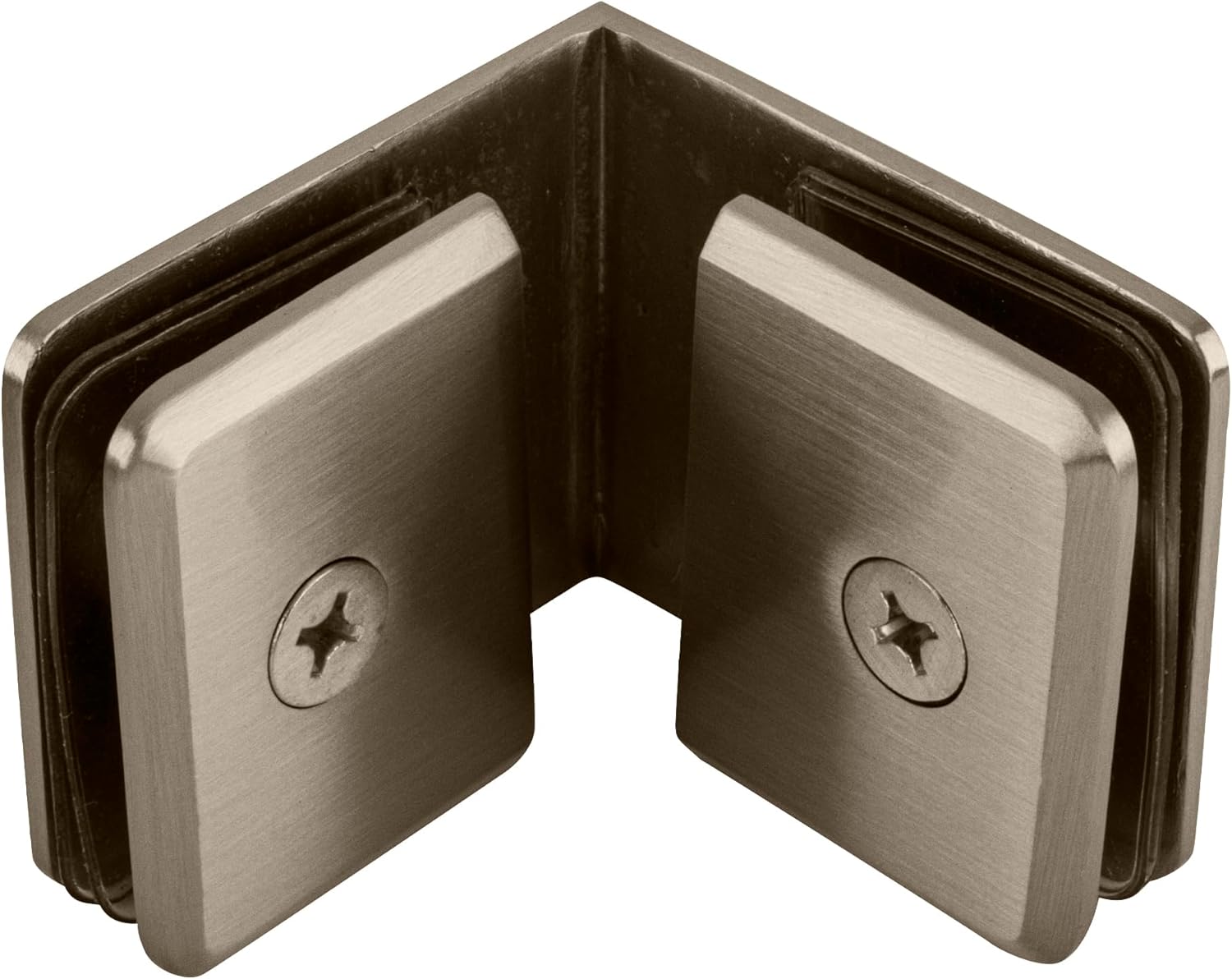 C.R. LAURENCE BGC90BN CRL Brushed Nickel Beveled Style 90 Glass-to-Glass Clamp