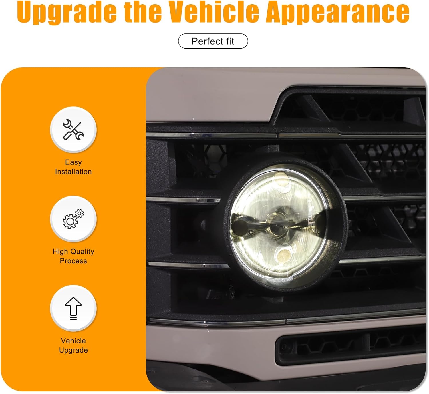 2PCS Front Fog Light Cover Compatible with INEOS Grenadier 2022-2025 Smoked Black Front Fog Light Cover Protective Frame Cover Exterior Accessories