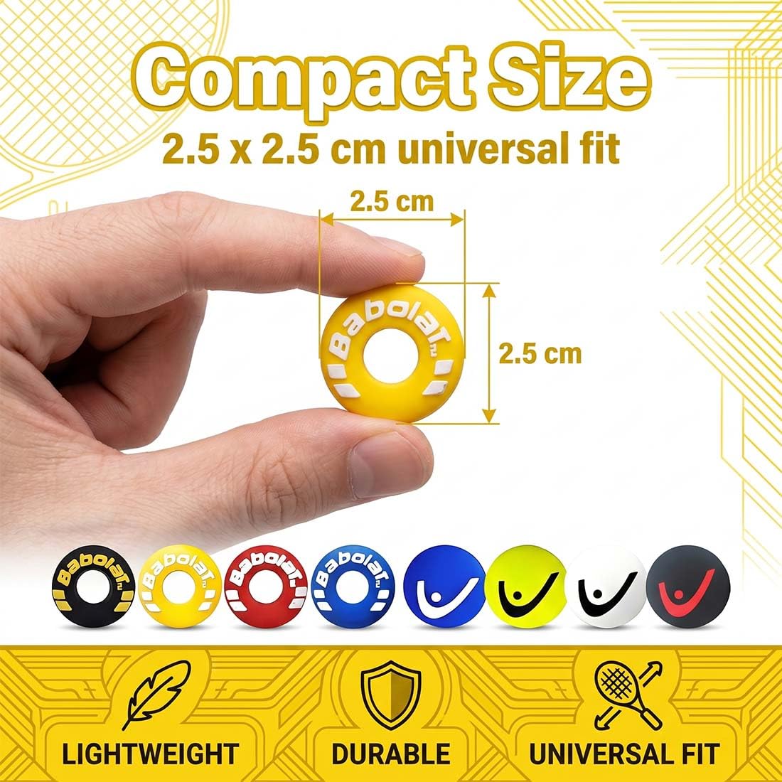 Amortiguador Raqueta Tenis Silicona Antivibrador 8 Piezas Accesorios Tenis Bádminton Squash