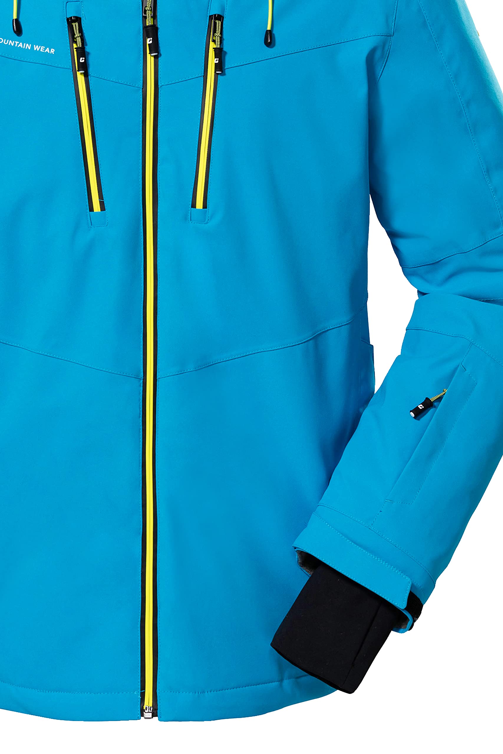 killtec heren Ski-jack/functioneel jack met afritsbare capuchon en sneeuwvanger KSW 44 MN SKI JCKT, sky-blue, S, 38698-000