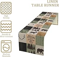 Vista 33 de Camino de mesa de mediados de siglo, moderno patrón atómico absctract geométrico retro de los años 1950 y 1960 S para decoración de mesa del hogar