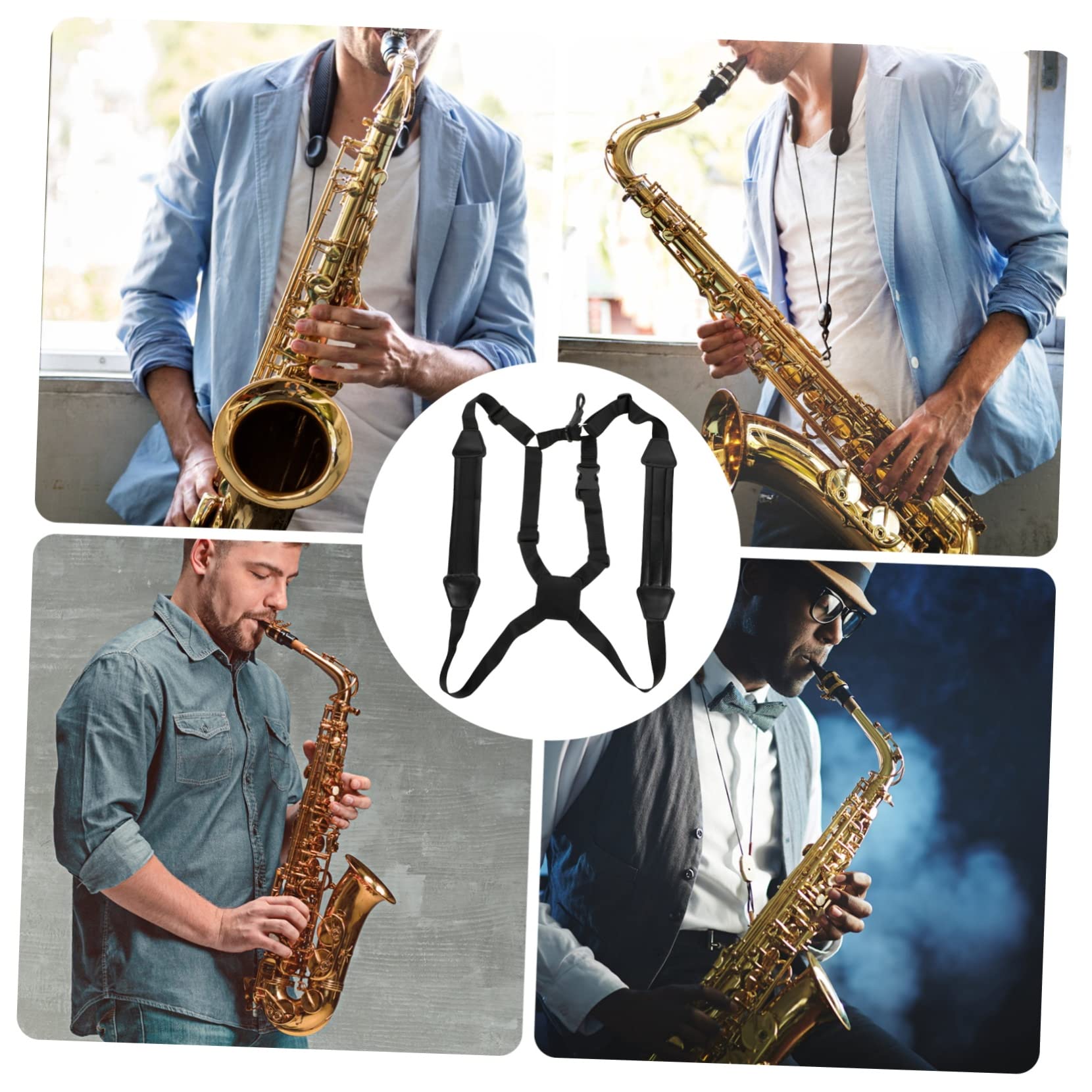 ibasenice 3pezzi Cintura Per Saxofono Doppia Spalla Nero Accessorio Confortevole Per La Pressione Al Collo Design Ergonomico Per Musicisti