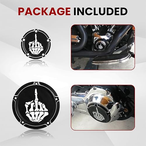 Miniatura 3 de GUAIMI CNC Derby Cubierta Temporizador Temporizador Motor Cubierta para Harley Dyna FLD Street Glide FLHTK FLHRS Fatboy FXSTB 1996-2013 - Dedo Medio