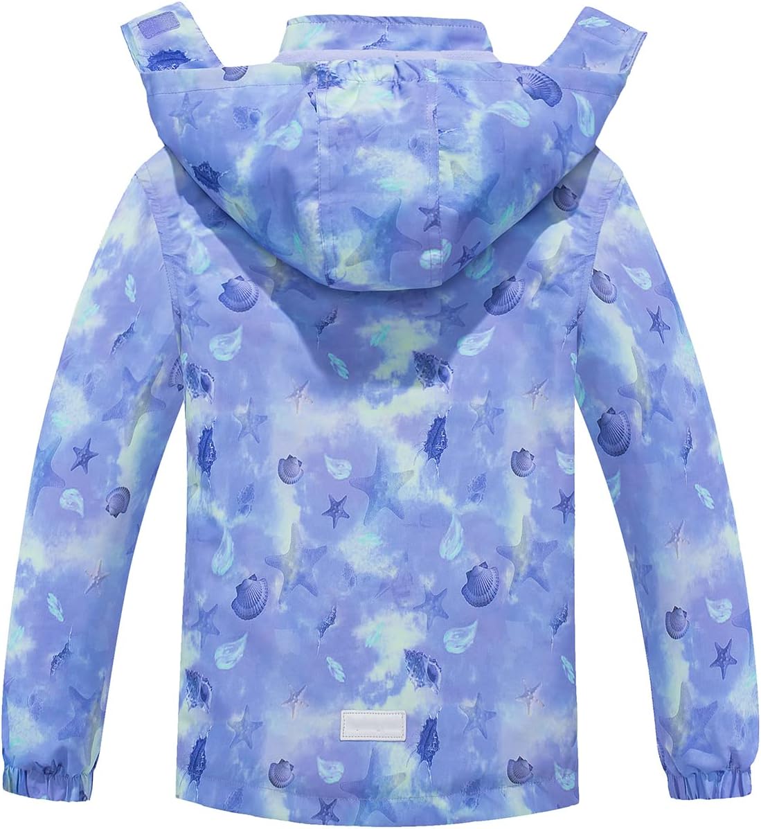 Girls Hooded Rain Jacket Waterproof Raincoat Fleece Lined Coat for Kids