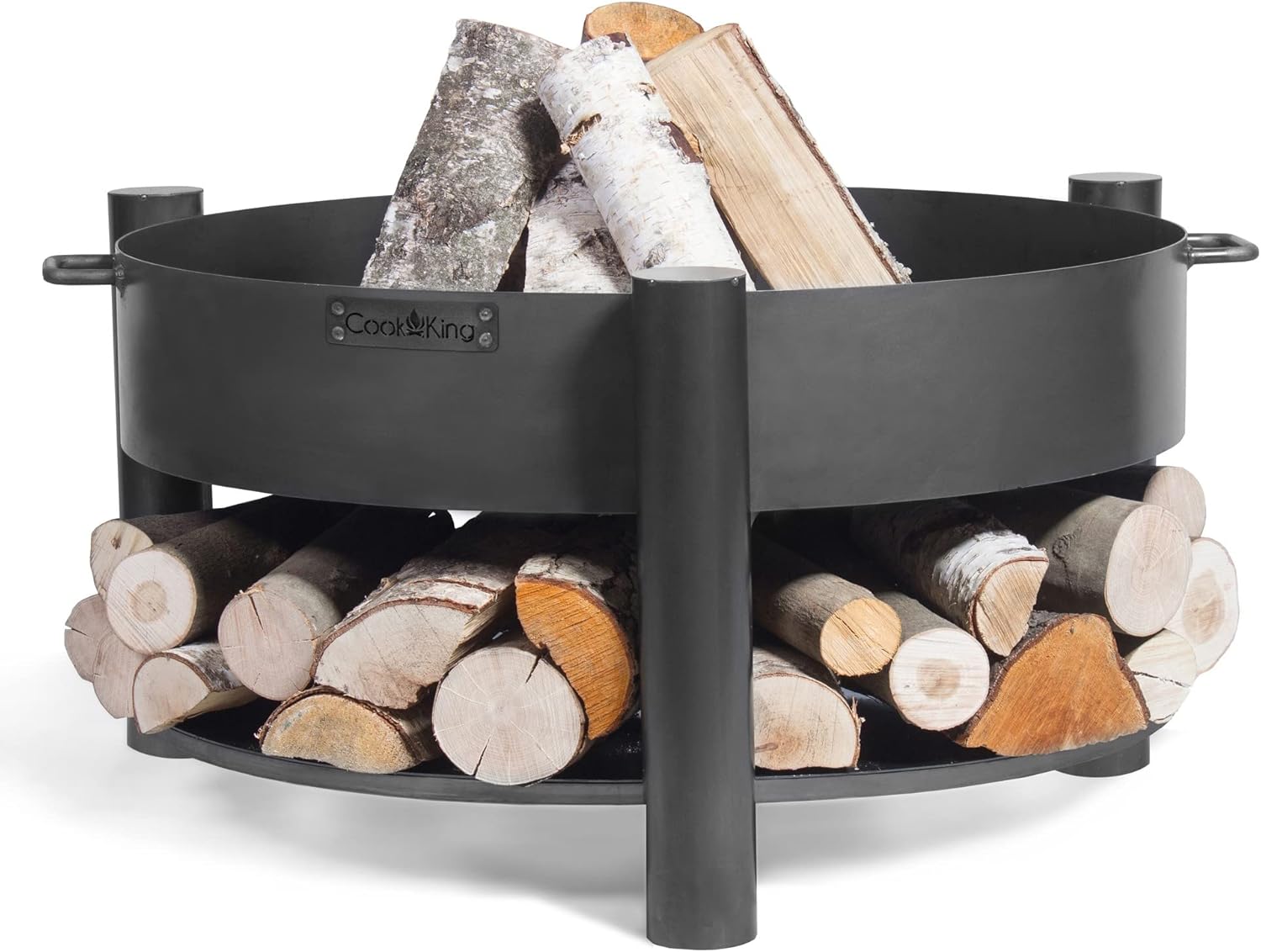 Cook King 111246 Montana Fire Pit, 23.5" Diameter, Wood Storage, Wood Burning Fire Pit by Good Directions