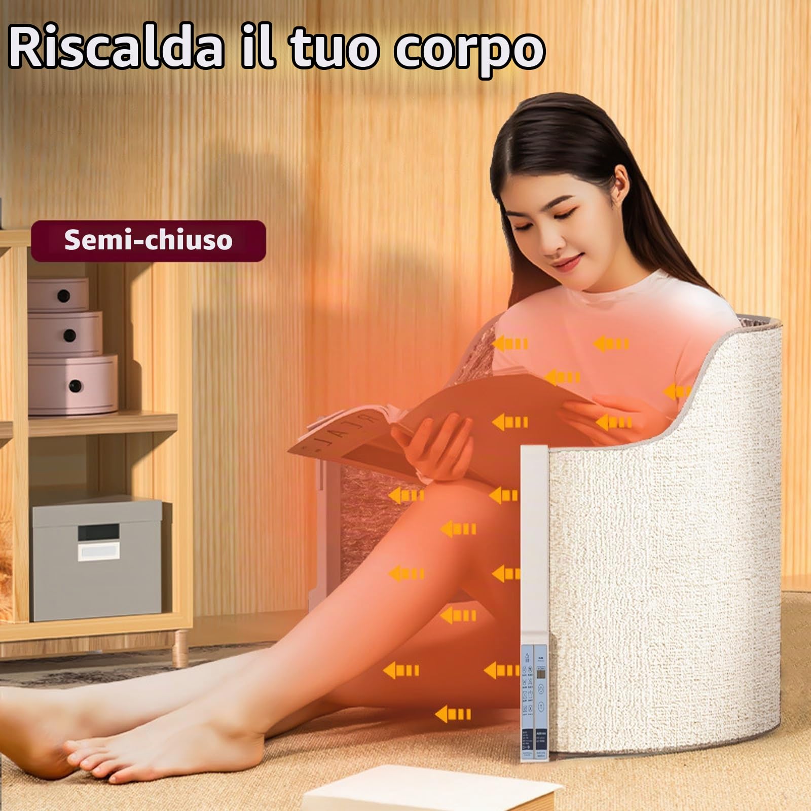 Scalda Piedi, Riscaldatore per Gambe Grigio sotto la Scrivania in Ufficio, Temperatura Regolabile, per Casa, Ufficio, Camera