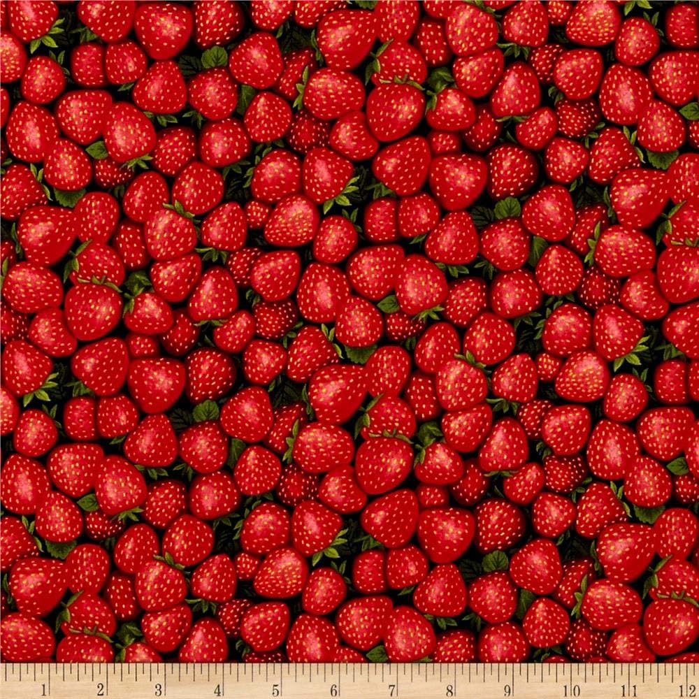 Farmer John Garden Strawberry, Quilting Fabric by the Yard