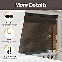 Vista 3 de VICLLAX Persiana Enrollable Premium para Exteriores de Tela PVC, Persiana Enrollable Exterior Operada con Manivela con Cenefa Protectora de Aluminio