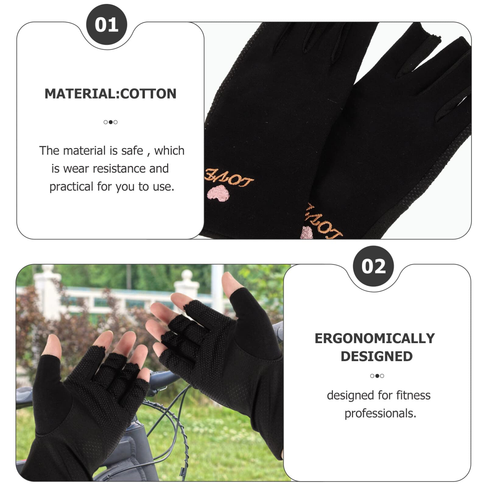 LALAFINA Elastic Outdoor Gloves Uv Protection Perfect for Fishing Biking and Fitness Skid-Resistant Sports Gloves