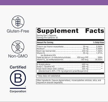 Metagenics Ceralin Forte - Comprehensive Brain Health & Energy Metabolism Support* - with B Vitamins, Acetyl-L-Carnitine, N-Acetylcysteine & Niacin - Non-GMO, Gluten-Free - 90 Capsules