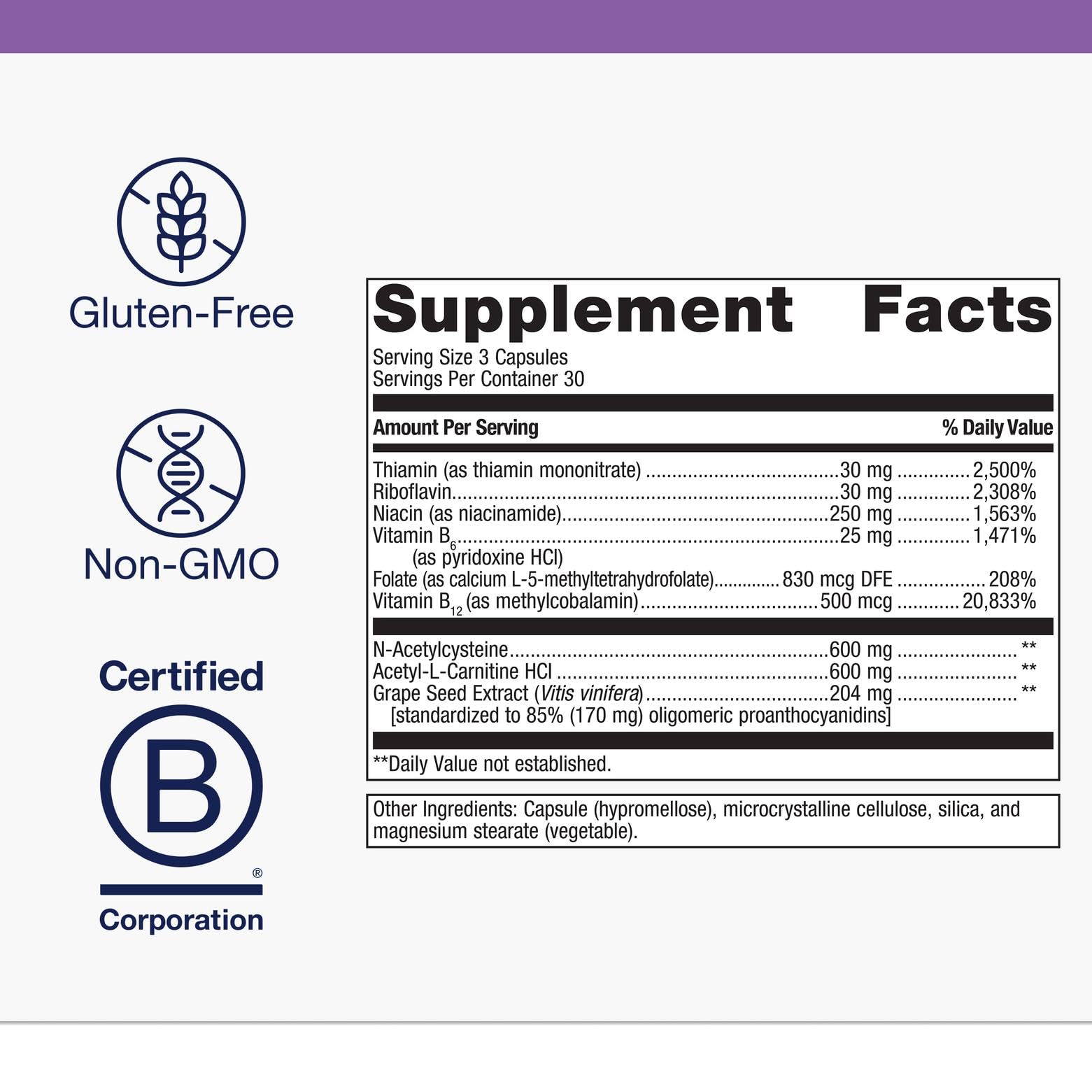 Amazon.com: Metagenics Ceralin Forte - Comprehensive Brain Health & Energy  Metabolism Support* - with B Vitamins, Acetyl-L-Carnitine, N-Acetylcysteine  & Niacin - Non-GMO, Gluten-Free