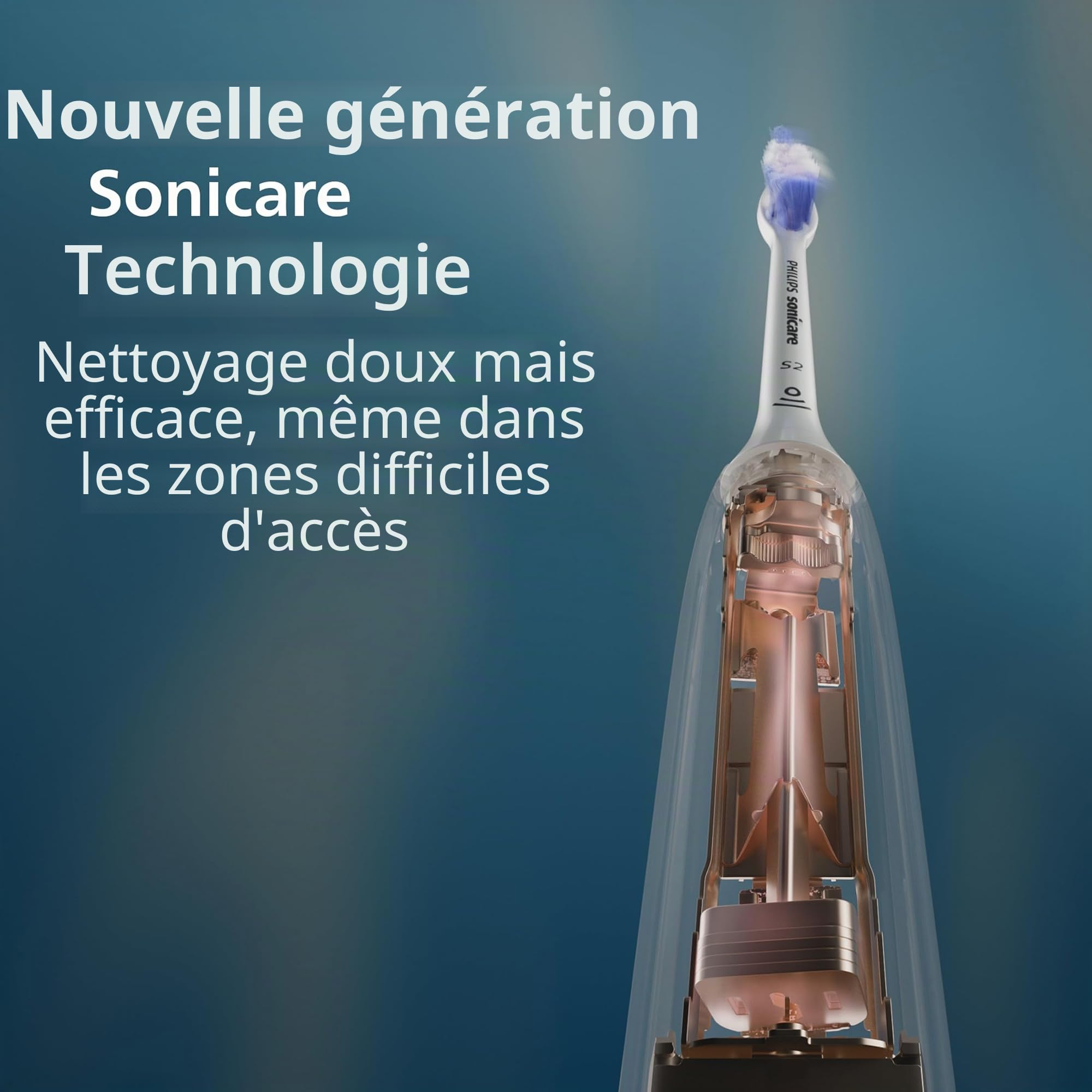 Philips Sonicare Brosse à dents électrique série 6500 - Technologie Sonicare nouvelle génération, capteur de pression, 9 réglages de brossage, SmarTimer, BrushPacer, autonomie de 21 jours, étui de