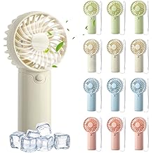 VZZNN Mini Portable Handheld Fan Bulk, 12 Pack Battery Operated Personal Cooling Fan for Lash Makeup, Lightweight Small Fan for Travel, Beach, Camping, Indoor Outdoor Use (Green, Pink, White, Blue)