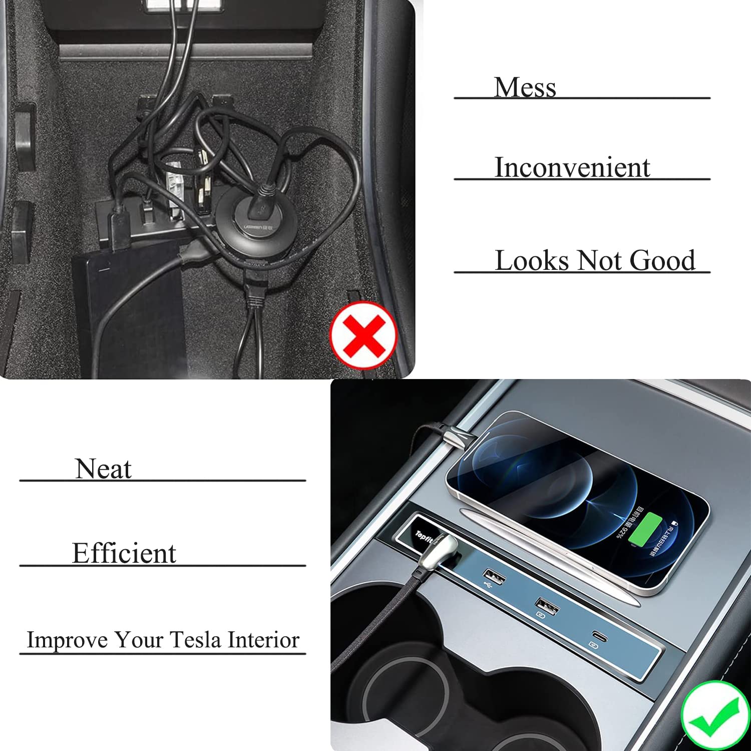 Buy topfit USB Hub for Tesla Model 3 Model Y 2021 2022 Center Console