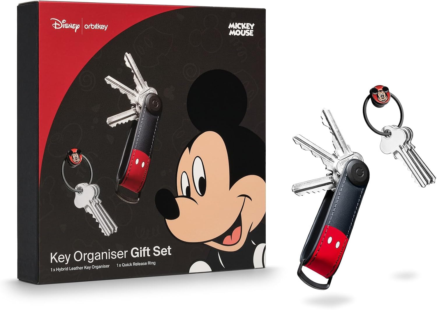 orbitkey Disney Mickey Mouse Hybrid Leather Key Organiser + Ring v2 Kit