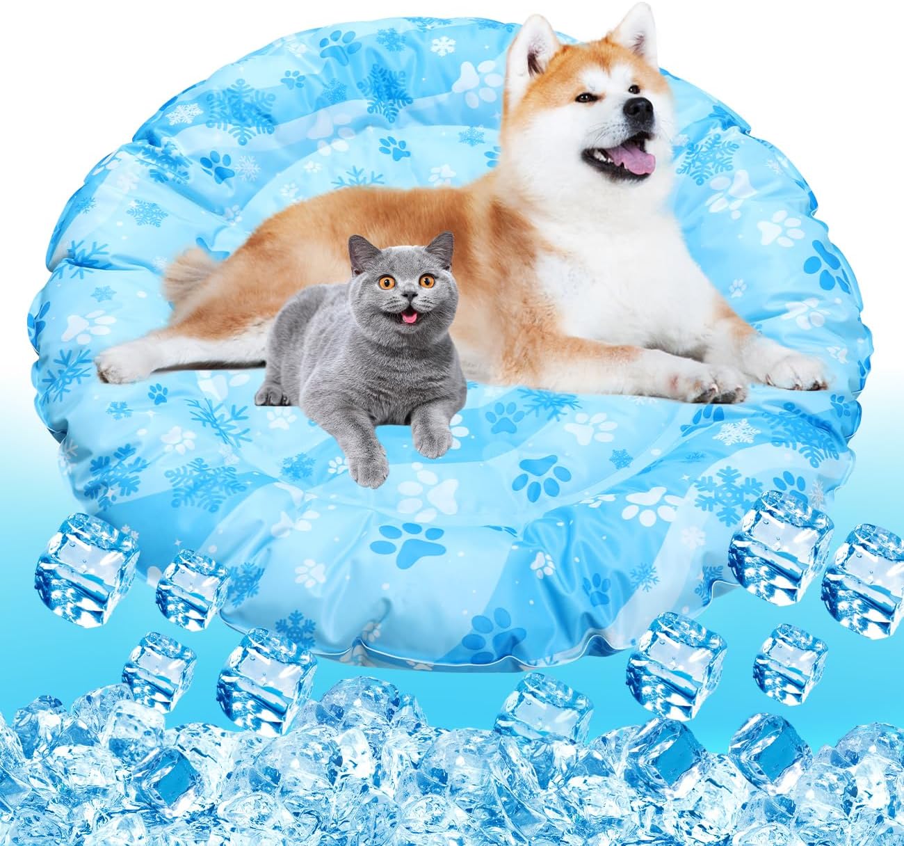 Amazon.co.jp Kiyotani Pet Cooling Mat, Dog and Cat, Cool Mat, Round
