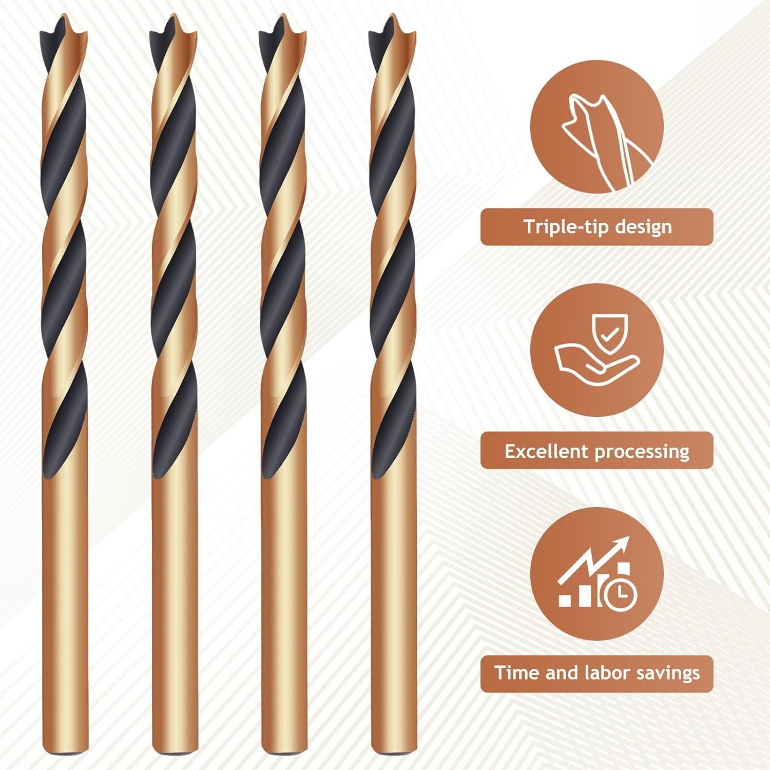 Juego de brocas para madera de 1 a 13 mm, 25 piezas [afiladas y precisas duraderas] HSS-G – Juego de brocas para madera – Juego de brocas en espiral para madera con punta de brad point