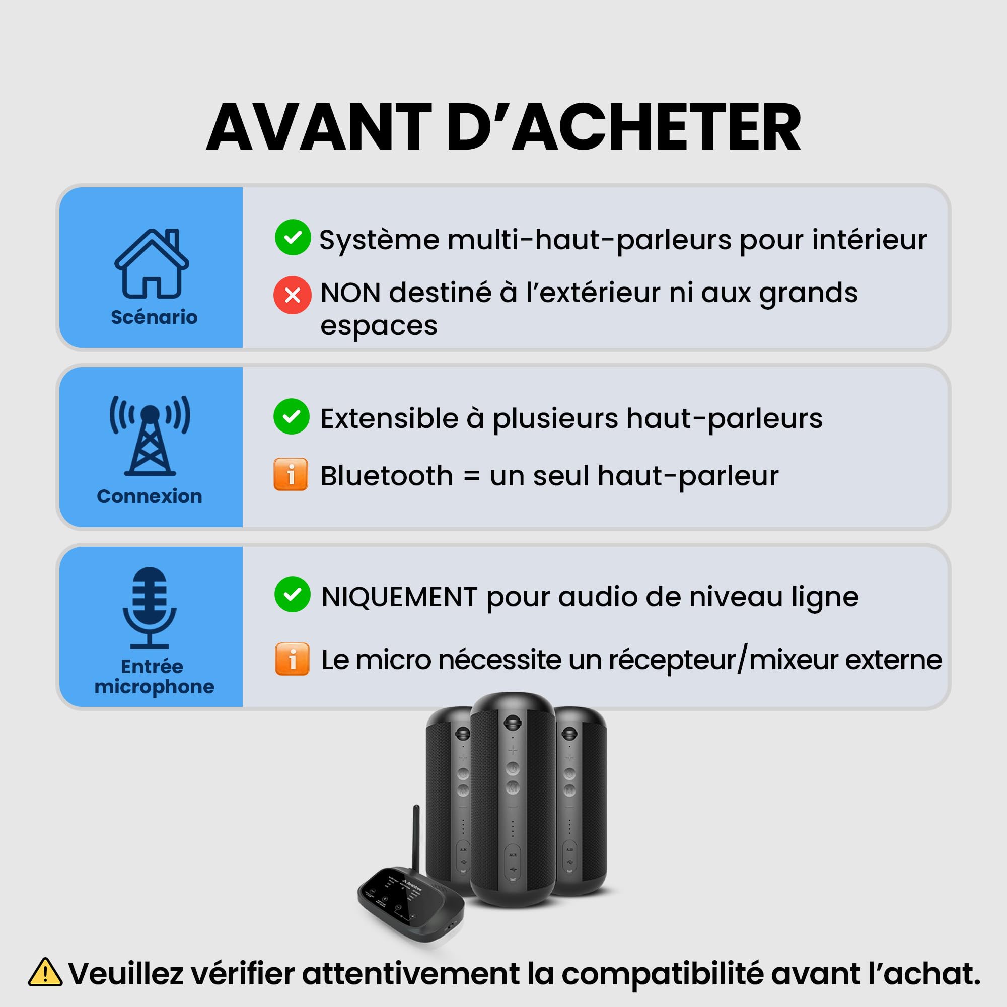 Avantree Harmony 2 Système Audio Multiroom Bluetooth sans Fil Enceintes Stéréo Bluetooth Portable