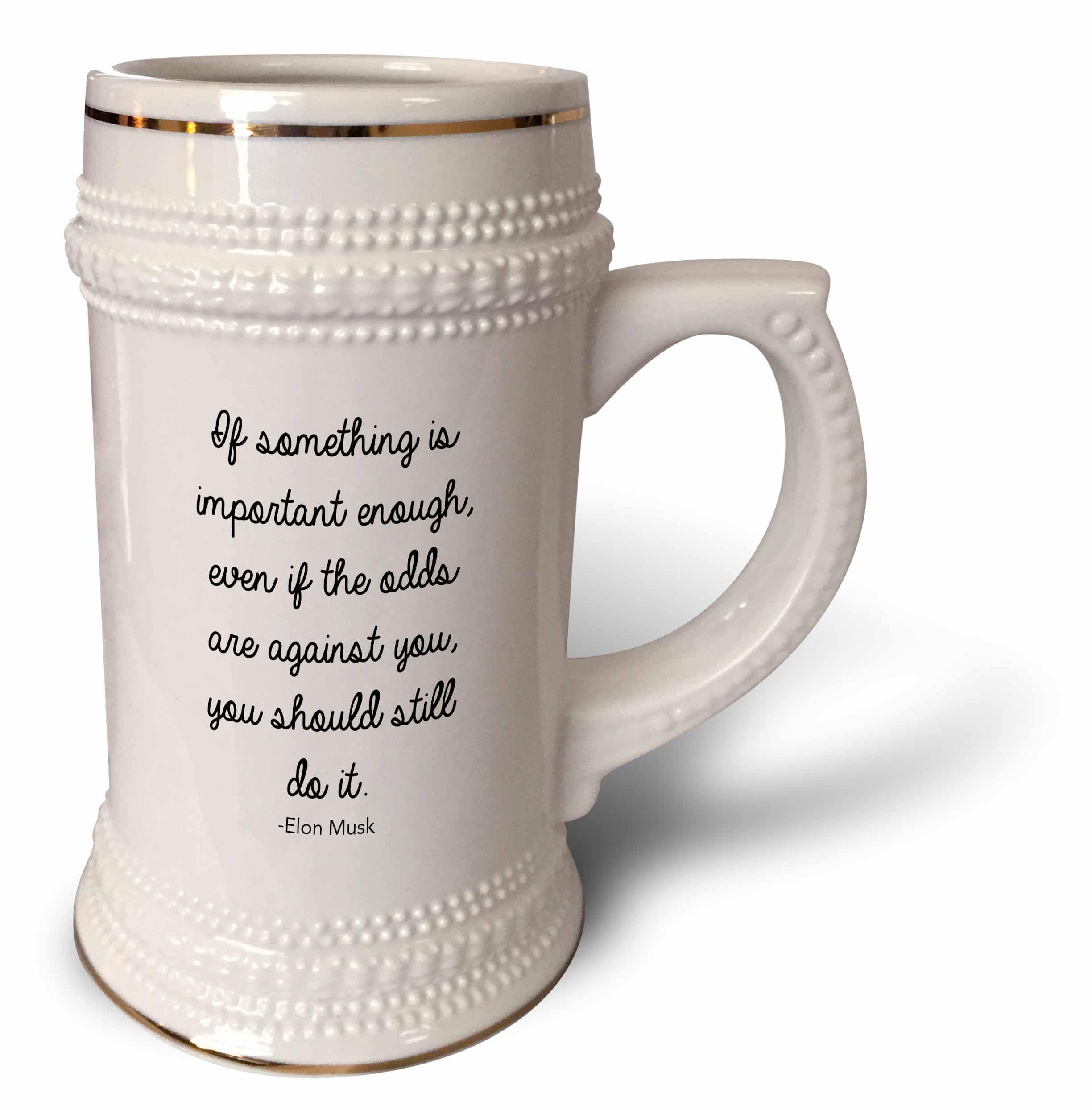 Taza Stein Elon Musk coleccionable blanca de cerámica con frase inspiradora