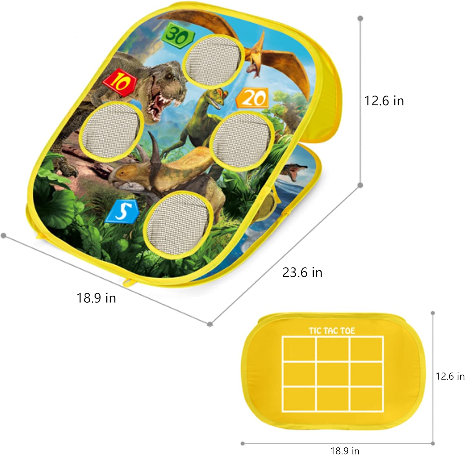 Jtboo Collapsible Bean Bag Toss Game for Kids, Portable Three-Sided Bean Bag Game Sets with 8 Beanbags 6 Small Basketballs ,Tic Tac Toe Game, Kids 3-9Year Old Outdoor Indoor Yard Games : Toys & Games