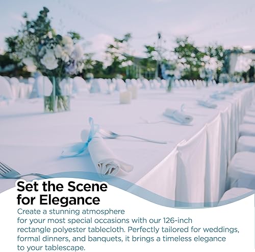 Miniatura 6 de Sparkles Make It Special Leading Linens - 10 manteles rectangulares de tela de poliéster de 60 x 126 pulgadas mantel de lino de tela de poliéster