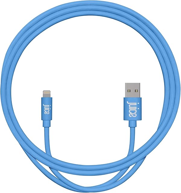 Juice Apple iPhone 11/Pro iPhone X/Xr iPhone 8/7/6 SE iPad Lightning Charge & Sync Cable, 1M, Aqua