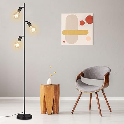 Briloner BRILONER Lampen - staande lamp, staande lamp draaibaar, 3x E27, incl. kabelschakelaar, retro, vintage, zwart, 220x1.600mm (DxH), 1387-035 photo 2