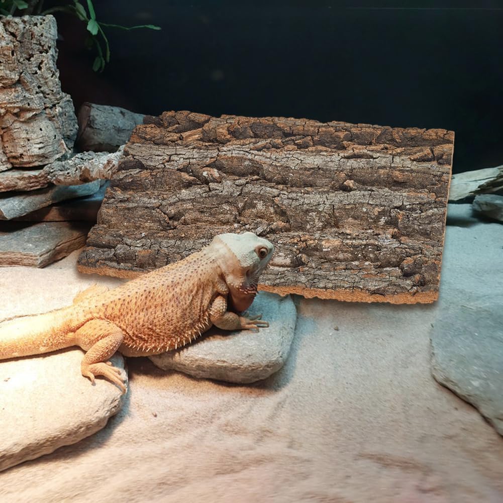 5 Pack Cork Bark 12" L x 8" W Cork Barks for Reptiles Natural Bird Perch Boards Reptile Climbing Mat Wall Terrarium Decor for Birds Turtle Lizard Beared Dragon Chameleon Snake