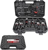 Vista 1 de BETOOLL 9 alicates de abrazadera de manguera, con cable flexible, abrazadera de manguera de largo alcance, tipo Clic R, mordaza giratoria y alicates