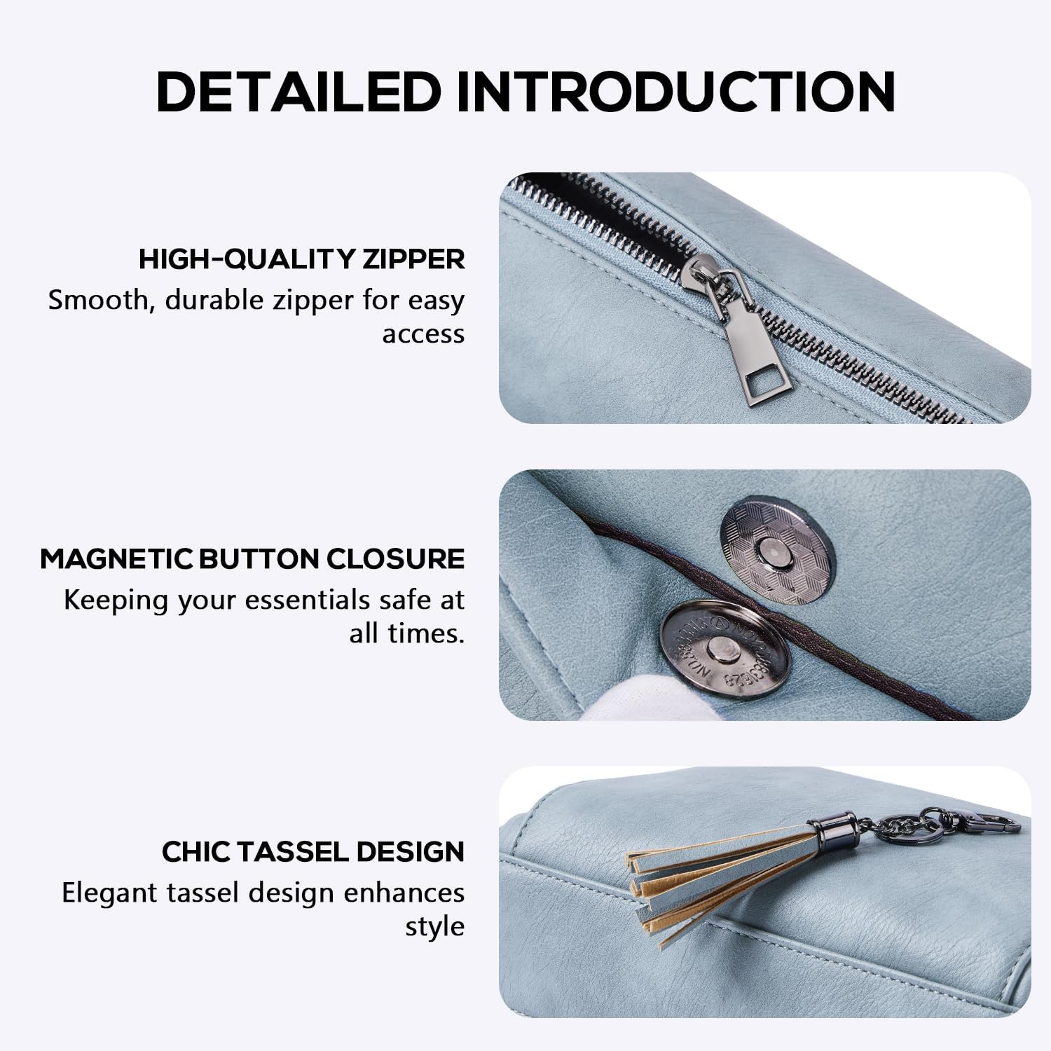 POIUGOYA Crossbody Purses for Women Trendy,Vegan Leather Medium Crossbody Bag,Women's Crossbody Travel Purse Built in Wallet - Image 6