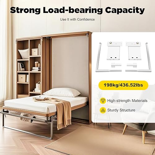 Miniatura 3 de DNYSYSJ Murphy - Kit de herramientas de mecanismo de resortes de cama de pared, montaje horizontal resistente, kit de bricolaje, carga lateral
