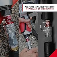 Vista 3 de Milton S-314MKIT ColorFit kit de acoplador y enchufe (estilo M, rojo) - 1/4 pulgadas NPT (14 piezas)