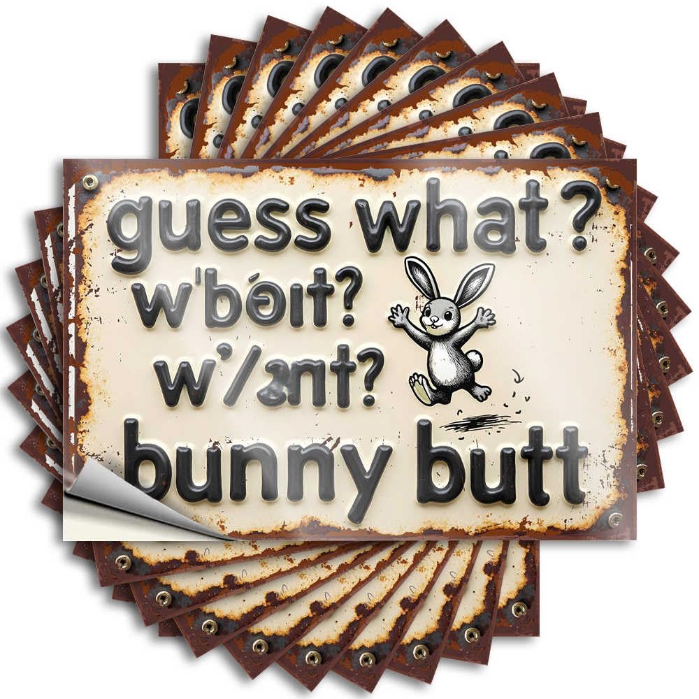 Fzfn Colour Bumper Case Western Rusty Sign With Playful Bunny Illustration For Billiards - Rubber Easy Peel Removable(12X18cm)