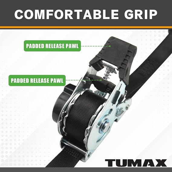 Retractable Ratchet Tie Down Straps(4PK) with S-Hooks, 1500lb Break Strength,1in x 10ft, Heavy Duty Auto Self Retracting Tie Down Straps for Truck, Motorcyles+ 2PK Camouflage Cambuckle Tie Down