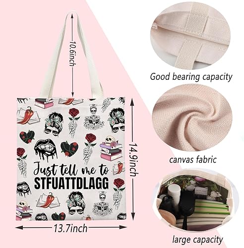 Miniatura 2 de ENSIANTH Funda de libro para lector de romance oscuro, regalo para amantes de los libros picantes, Just Tell Me To Stfuattdlagg Funda de libro