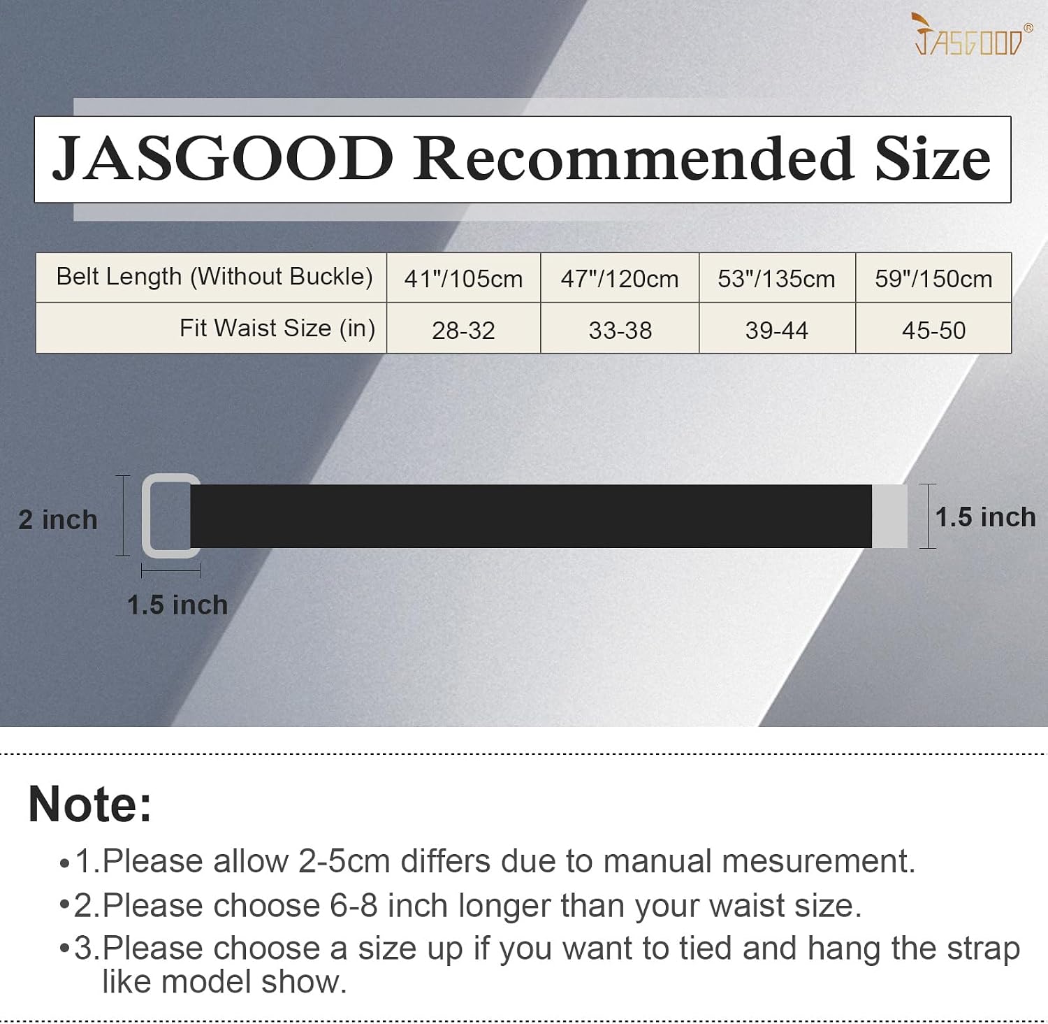 JASGOOD Men Canvas Double Ring Belt Plus Size Men Cloth Casual Belt for Jeans Pants