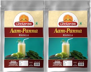 Ghotaram Tangy Green Mango, Kairi Panha, Aam Panna Masala Natural Fresh, Aam Panna Masala, Aam Jhora Masala, Indian Summer Drink, Unripe (Green) Mango Drink Sherbet Masala-190Gx2Pk