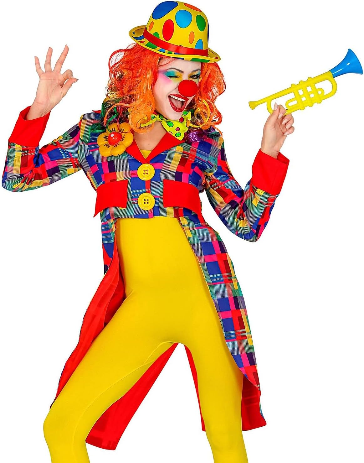 Widmann - Clown Costume for Women, Circus, Carnival, Theme Party