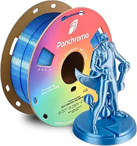 Polymaker Panchroma Dual Silk PLA 3D Printing Filament, 1.75mm 1kg, Silk Beluga (Silver-Blue), New and Improved Formula, Better Strength, Printing Speed & Clog-Free, Works in Most FDM 3D Printers