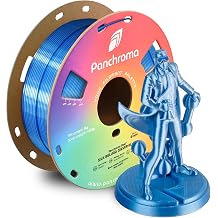 Polymaker Panchroma Dual Silk PLA 3D Printing Filament, 1.75mm 1kg, Silk Beluga Silver-Blue, New and Improved Formula, Better Strength, Printing Speed & Clog-Free, Works in Most FDM 3D Printers