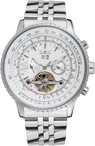 Miniatura 2 de Forsining Forsining Reloj de pulsera tourbillon para hombre, de cuerda automática, resistente al agua, de acero inoxidable, con calendario