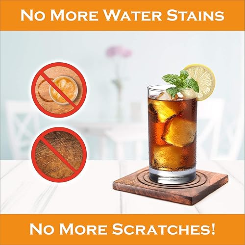 Miniatura 4 de Posavasos de madera para bebidas, ecológicos, absorbentes, de aspecto antiguo hechos a mano (silla mecedora)