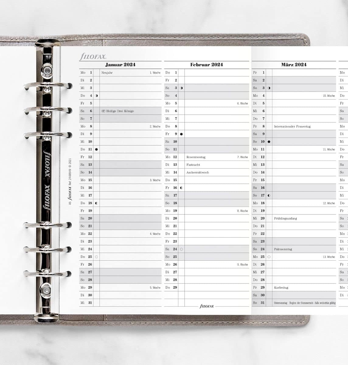 FILOFAX Calendar Insert A5 Multi Year Planner Vertical (German) 2024