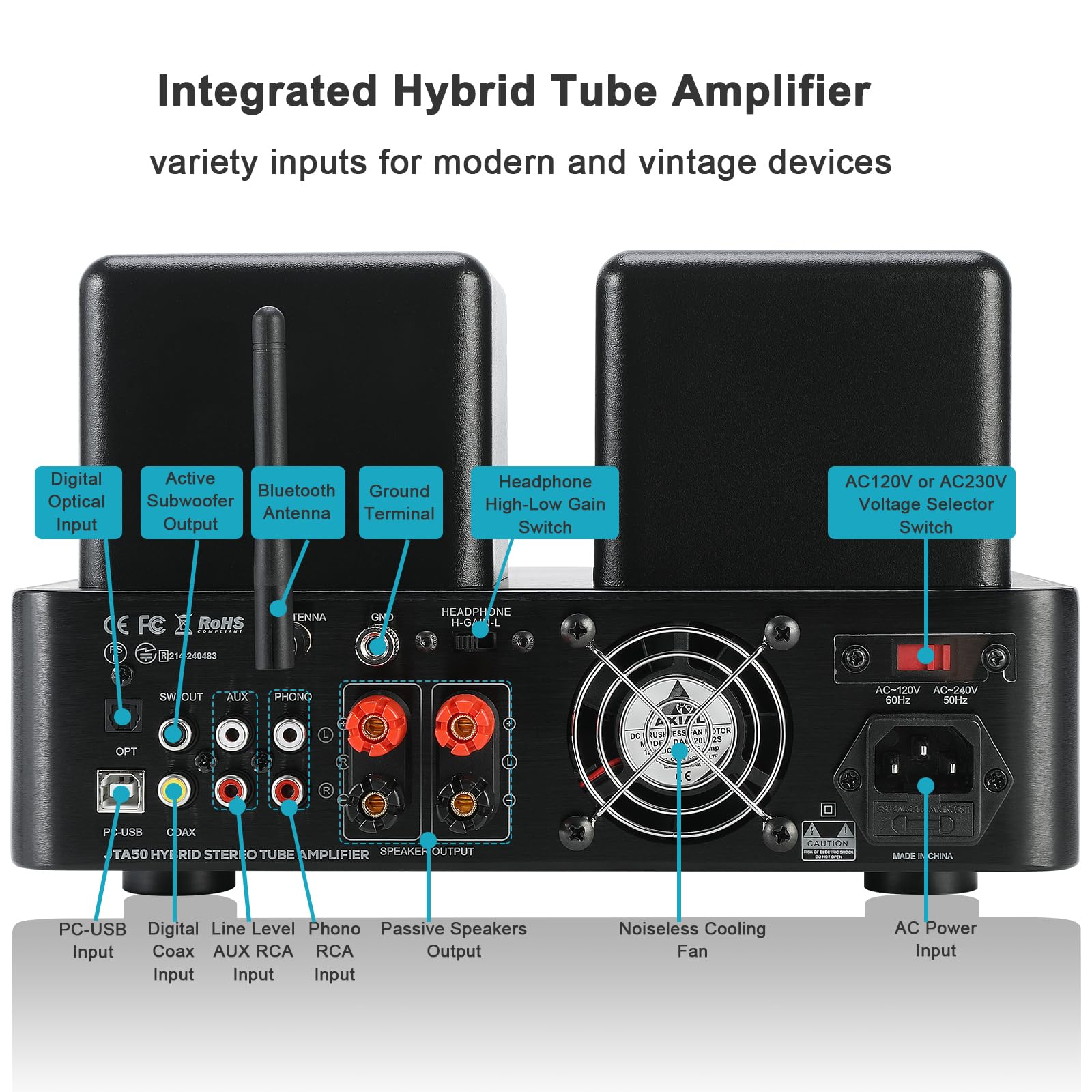 Amazon.com: Juson Audio JTA50 2025 130W Tube Amplifier Entry-Level