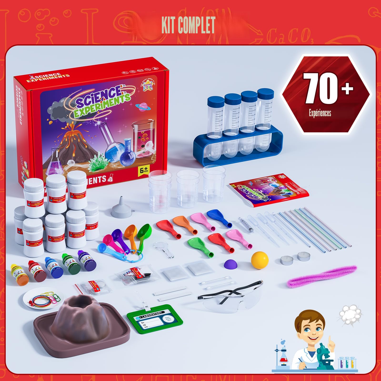 Kit Scientifique de 70 expériences,pour Enfants 4-12 AnsKits éducatifs de Scienc Kit Scientifique de 70 expériences,pour Enfants 4-12 AnsKits éducatifs de Scienc