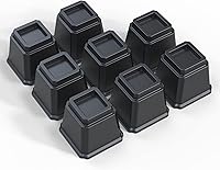 Vista 23 de Elevadores de cama resistentes de 2 pulgadas, elevadores de muebles para marco de cama, sofá, escritorio, silla, elevan hasta 1500 libras, juego